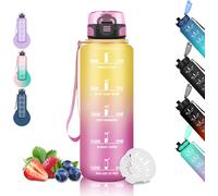 Gourde 1.5l, Gourde Sport, Gourde Filtrante Anti-Fuite, Gourde Motivation Avec Slogan De Motivation, Gourdes De Camping Et Randonnée, Facile À Nettoyer, Pour Fitness, Extérieur, Running, Jaune-Rose