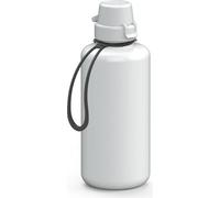 Gourde 1L 'School' pour enfants - bouteille d'eau en Tritan incassable avec sangle - sans BPA, anti-fuite, résistant au lave-vaisselle - idéal pour le jardin d'enfants, l'école et le sport - blanc/bla