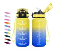 Gourde 500ml, Bouteille d'eau Enfant, Gourde avec Paille, Bouteille d'eau Marqueur de Temps, Étanche et Réutilisable, Gourde Motivation pour Enfant, Voyage, Extérieur, Camping, Cyclisme, Bureau