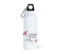 Gourde 500ml Collègue Bouteille d’Eau Aluminium Réutilisable Ecologique avec Mousqueton. Idée Cadeau Original Humour Homme Femme Retraite Mutation Pot Départ Sport Voyage Bureau Anniversaire Noël