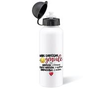 Gourde 500ml Collègue Bouteille d’Eau Aluminium Réutilisable Ecologique avec Tétine. Idée Cadeau Original Humour Homme Femme Retraite Mutation Pot Départ Sport Voyage Bureau Anniversaire Noël