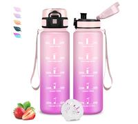 Gourde 500ml, Gourde Enfant, Bouteille Filtrante Anti-Fuite, Facile à Nettoyer, Bouteille Motivation avec Marqueur de Temps, Facile à Transporter, pour Running, Voyage, École, Extérieur, Bureau