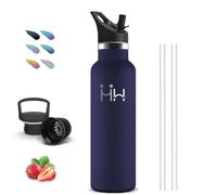 Gourde- 750 ml- Gourde Isotherme, Bouteille Isotherme, Sans BPA, Gourd Paille, Double Isolation, Gourd Metal, Avec Poignée, Gourdes Sport, Bouteille d'eau pour Randonnée, Voyage, Camping, Aptitude