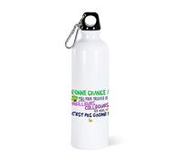 Gourde 750ml Collègue Bouteille d’Eau Aluminium Réutilisable Ecologique avec Mousqueton. Idée Cadeau Original Humour Homme Femme Retraite Mutation Pot Départ Sport Voyage Bureau Anniversaire Noël