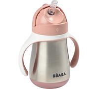 BEABA - Tasse paille inox 250 ml Old Pink