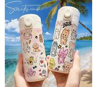 Gourde à ressort en acier inoxydable S-Stray K-Kids, motif dessin animé créatif, gourde tendance pour étudiants, grande capacité, tasse thermos Style 2