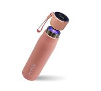 Gourde autonettoyante avec couvercle intelligent pour affichage de la température et rappel de boisson - En acier inoxydable de qualité supérieure (rose, 500 ml)