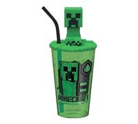 Gourde avec bouchon 3D et paille [500 ml], Minecraft, multicolore