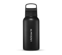 LifeStraw - Gourde filtrante Go 2.0 - Inox 1 L, élimine bactéries et microplastiques - Nordic Noir