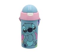 Gourde avec paille en plastique Disney Lilo et Stitch Alien 626 avec crochet, 500 ml. Numéro d'article : GIM55205209