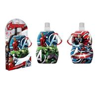 Gourde Avengers Marvel 400-500 Ml (Sans Bpa) Gourde Pliable Avec Mousqueton (Réutilisable, Accrochable, Lavable, Congelable) Multicolore