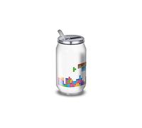 Gourde/Bouteille d'eau en Aluminium - Acier Inoxydable (thermos 24h) réutilisable 330ml à 750ml, retro gaming hommage Tetris coloré (Acier inoxydable, Canette S 330ml)