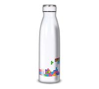 Gourde/Bouteille d'eau en Aluminium - Acier Inoxydable (thermos 24h) réutilisable 330ml à 750ml, retro gaming hommage Tetris coloré (Acier inoxydable, Bouteille (isotherme, bouchon plat) 500ml)