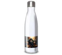 Gourde/Bouteille d'eau (thermos 24h) réutilisable 330ml à 750ml, les 3 mouscataires, Rawrtos, Pawrthos et Arameowis chats mousquetaires (Acier inoxydable, Bouteille (isotherme, bouchon rond) 500ml)