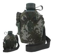 Gourde Cantine - Gourde Extérieure, Bouteille Aluminium Isolée 1L Avec Sangle | Épaissie Style Rétro Pour Camping Randonnée Escalade | Alpinisme Cyclisme Bouteille Hydratation Housse Camouflage