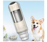 Gourde Chien, 2 en 1 Bouteille d'eau avec Gamelle Pliable pour Chien Bouteille Chien Promenade Gamelle Retractable Chien pour Les Excursions en Camping,White