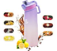 Gourde de 720 ml, bouteille d'eau parfumée avec 7 pods, 0 sucre et tasse d'eau avec paille pour salle de sport (violet)