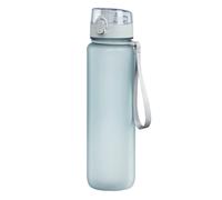 Gourde de sport avec dragonne, 1 litre, bleu transparent
