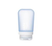 Gourde de voyage rechargeable en silicone Humangear GoToob Medium, couvercle verrouillable, mat riau alimentaire, bleu, taille moyenne, 74 ml