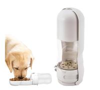 Gourde d'eau Chien avec conteneur Nourriture Filtre À Charbon Actif | Accessoires Boisson Animaux Intégré boire manger promenade randonnée camping chats chiens Blanc Grand