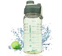 Gourde eau,Bouteille d'eau,Gourde Sport 1.5L Bouteille filtrante avec indicateur de millilitre,Étanche & Réutilisable bouteille infuseur thé bouteille la Gym,Gourdes de camping et randonnée (Vert)
