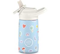 Gourde en acier inoxydable à motif nuages arc-en-ciel pour enfants