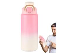 Gourde En Acier Inoxydable | Gourde À Paille 650 Ml Pour Eau Chaude,Grande De Voyage | Pour École Garçons Filles Hommes Salle de Sport Café Femmes Sports Voyages