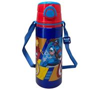Gourde en aluminium avec paille Avengers Marvel 730 ml bouteille avec ouverture automatique pop-up pour enfants bandoulière fournie