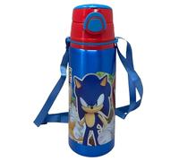 Gourde en aluminium avec paille Sonic 730 ml bouteille avec ouverture automatique pop-up pour enfants bandoulière fournie