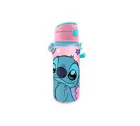 Gourde en aluminium Disney Lilo et Stitch This World avec paille et crochet, 600 ml. Référence : EWA00131ST