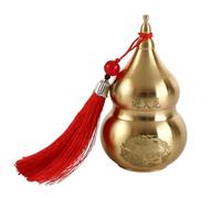 Gourde en cuivre pur, Wu Lou porte-bonheur en laiton, figurine Feng Shui en laiton, figurine Feng Shui chinoise pour décoration d'intérieur (11 cm-3)