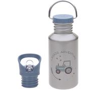 LÄSSIG Gourde en acier inoxydable pour enfants avec Sport Cup supplémentaire Anti-fuite/Bottle Stainless Steel Adventure Tractor