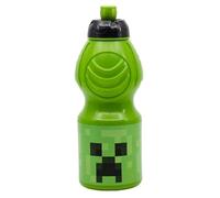 Gourde en plastique pour enfants, 400 ml, avec bouchon sport refermable, motif Minecraft
