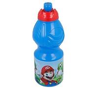 Gourde en plastique pour enfants, 400 ml, pour le sport, avec bouchon refermable, motif Super Mario