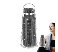 Gourde en verre de luxe - Récipient métallique isolé, chaîne décorative moderne, utilisation en extérieur, voyage, événement célébration