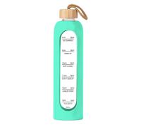 Gourde en verre Marqueur de temps 820 - 900 ml Bouteille d'eau Silicone