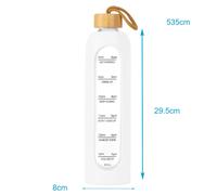 Gourde en verre Marqueur de temps 820 - 900 ml Bouteille d'eau Silicone