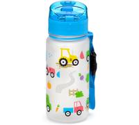Gourde - Enfant - 350ml - Plastique - Avec anse - Bleu - Tracteurs - Voitures