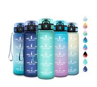 Gourde Enfant 500ml, Bouteille d'eau de Motivation avec Marqueur de Temps, Étanche et Réutilisable, Gourde avec Filtre sans BPA, Bouteille Réutilisable pour l'école, Sport, Bureau, Yoga, Camping
