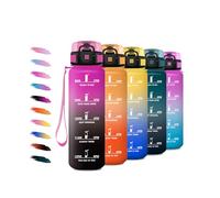 Gourde Enfant 500ml, Gourde avec Filtre, Bouteille de Motivation, Étanche & Réutilisable, Poignée de Transport, Facile à Nettoyer, Bouteille d'eau pour Voyage, Yoga, l'école, Cyclisme, Bureau