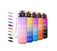 Gourde Enfant 500ml, Gourde avec Filtre, Bouteille de Motivation, Étanche & Réutilisable, Poignée de Transport, Facile à Nettoyer, Bouteille d'eau pour Voyage, Yoga, l'école, Cyclisme, Bureau