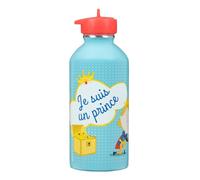 Gourde enfant Acier inoxydable DRAEGER PARIS - Facile à nettoyer - gourde réutilisable - Idéale pour parc, école - Contenance 300ml - 17 cm x 6,5 cm - Bleu - Message inscrit : Je Suis Un Prince