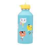 Gourde enfant Acier inoxydable DRAEGER PARIS - Facile à nettoyer - gourde réutilisable - Idéale pour voyage, parc, école - Contenance 300ml - 17 cm x 6,5 cm - Bleu - Chatons