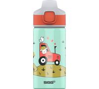- Gourde Enfant Avec Paille En Aluminium - Miracle Tractor Farm - Étanche - Poids Plume - Sans Bpa - Certifiée Neutre En Co2 - École & Sport - Vert Motif Mouton En Tracteur - 0,4l