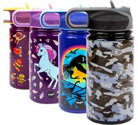 Gourde Enfant De Haute Qualité Bouteille Avec Paille 100% Sans Bisphénol A Pour L'école Ou Pour Le Sport Pour Garçons Et Filles École Primaire Fourniture Scolaire