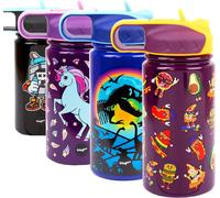 Gourde Enfant De Haute Qualité Bouteille Avec Paille 100% Sans Bisphénol A Pour L'école Ou Pour Le Sport Pour Garçons Et Filles École Primaire Fourniture Scolaire