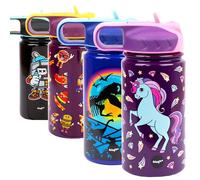 Gourde Enfant de Haute Qualité Fringoo | Bouteille avec Paille 100% sans Bisphénol A pour l'école ou pour le sport | Pour Garçons et Filles| École Primaire | Fourniture Scolaire