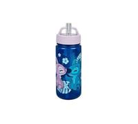 Gourde Enfant Disney Stitch avec paille 500 ml, poignee - Sans BPA - Etanche et Legere - Ecole, Sport - Set Bouteille eau et Carte