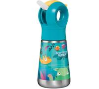 MAPED Picnik - Gourde Enfant Inox 350ml Jungle Fever - Ouverture Facile - Étanche et Durable - Pipette et Paille Amovibles - Poignée Intégrée - Nettoyage Facile au Lave-Vaisselle