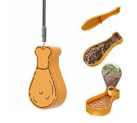 Gourde étanche pour Animaux de Compagnie en Forme de Cuisse de Poulet, mug de Voyage + boîte à croquettes + Gourde, avec système de Suspension, idéale pour Les Chats et Les Chiens en